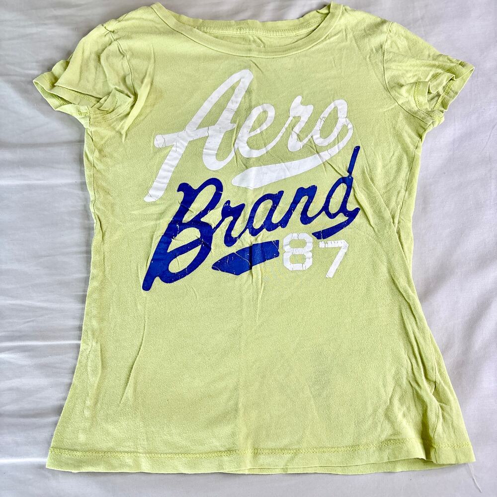 Y2K Aeropostale Lime Green T Shirt XS